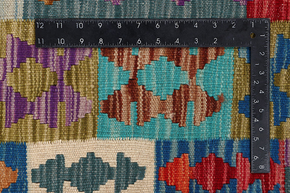 Multi Colored Kilim 6' 7 x 9' 11 - No. 64494 - ALRUG Rug Store