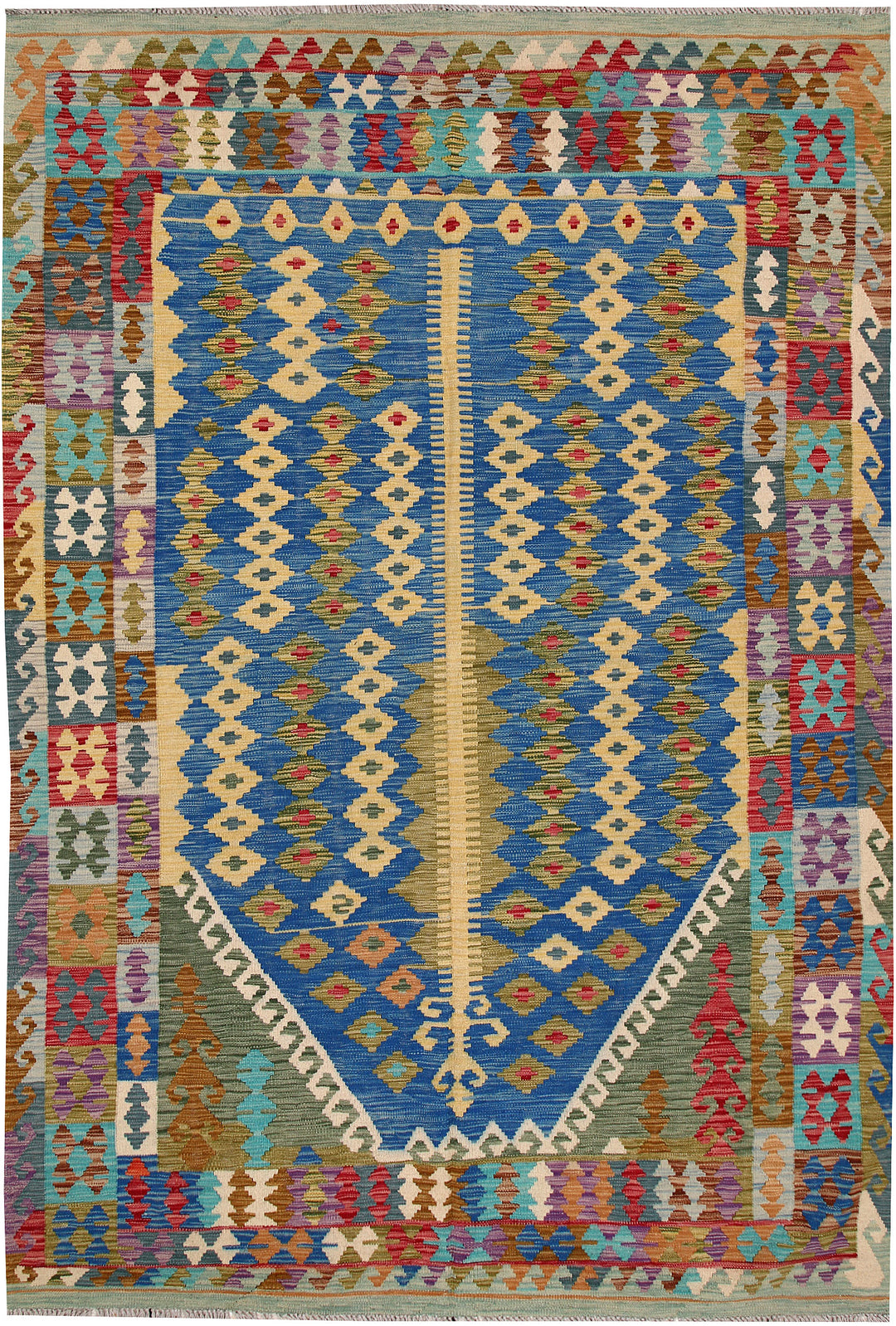 Multi Colored Kilim 6' 7 x 9' 11 - No. 64494 - ALRUG Rug Store