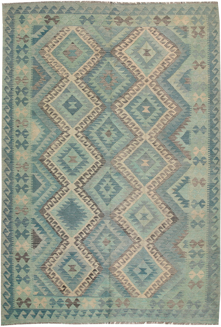 Multi Colored Kilim 6' 10 x 9' 10 - No. 64495 - ALRUG Rug Store