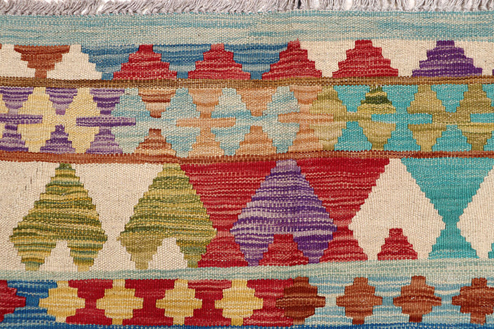 Multi Colored Kilim 6' 5 x 9' 8 - No. 64496 - ALRUG Rug Store