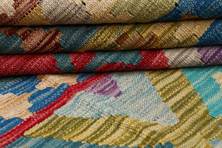 Multi Colored Kilim 6' 5 x 9' 8 - No. 64496 - ALRUG Rug Store