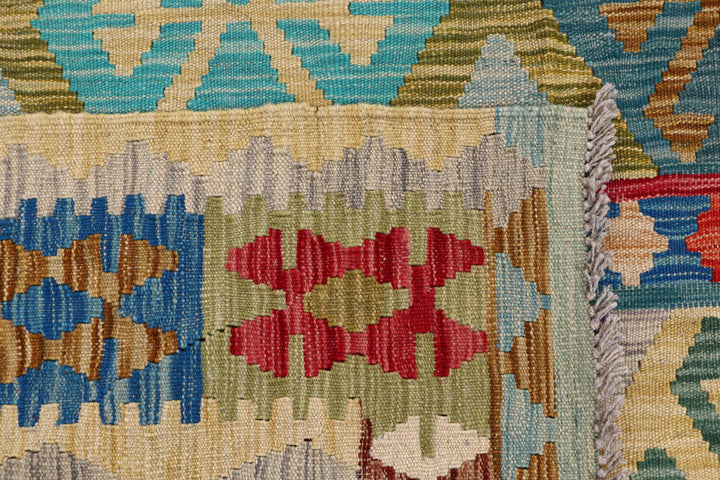 Multi Colored Kilim 6' 5 x 9' 8 - No. 64496 - ALRUG Rug Store