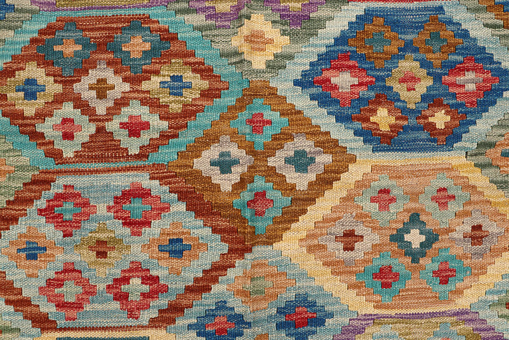 Multi Colored Kilim 6' 8 x 9' 10 - No. 64497 - ALRUG Rug Store