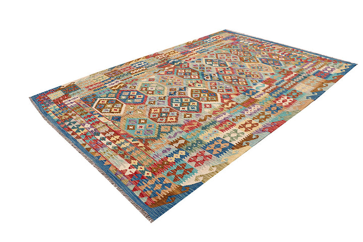 Multi Colored Kilim 6' 8 x 9' 10 - No. 64497 - ALRUG Rug Store