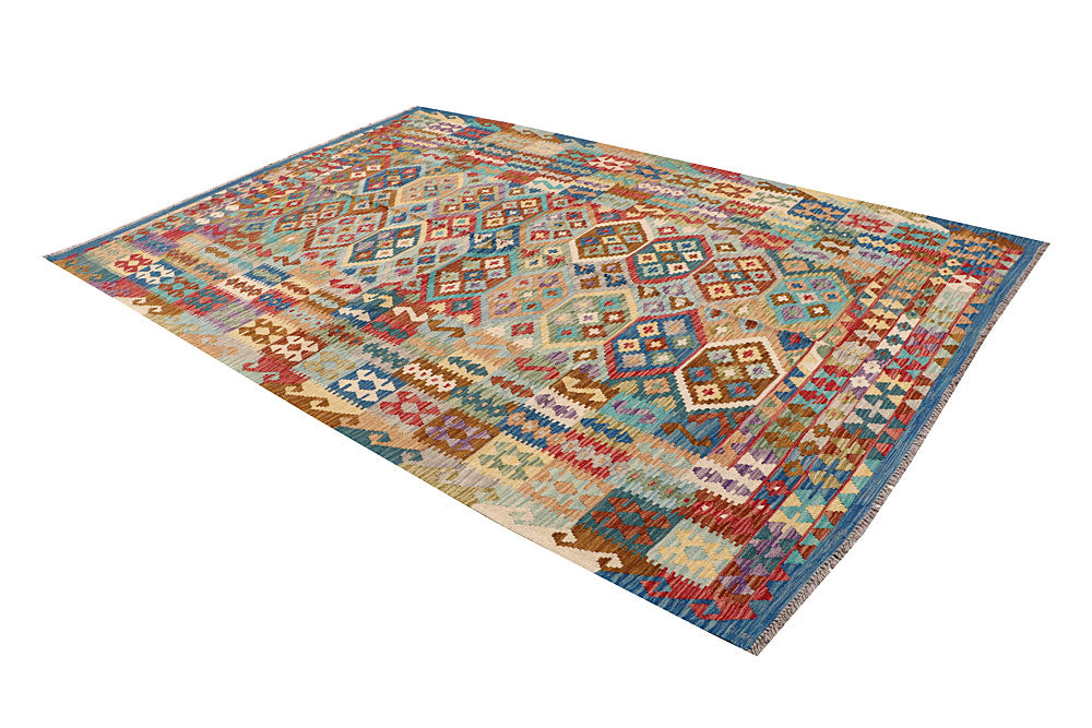Multi Colored Kilim 6' 8 x 9' 10 - No. 64497 - ALRUG Rug Store