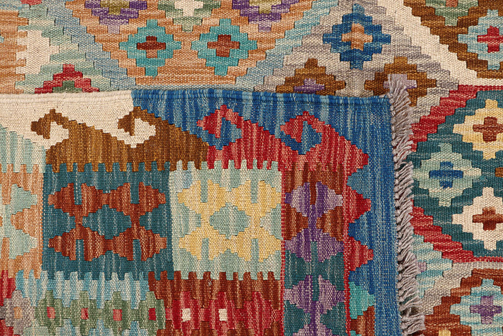 Multi Colored Kilim 6' 8 x 9' 10 - No. 64497 - ALRUG Rug Store