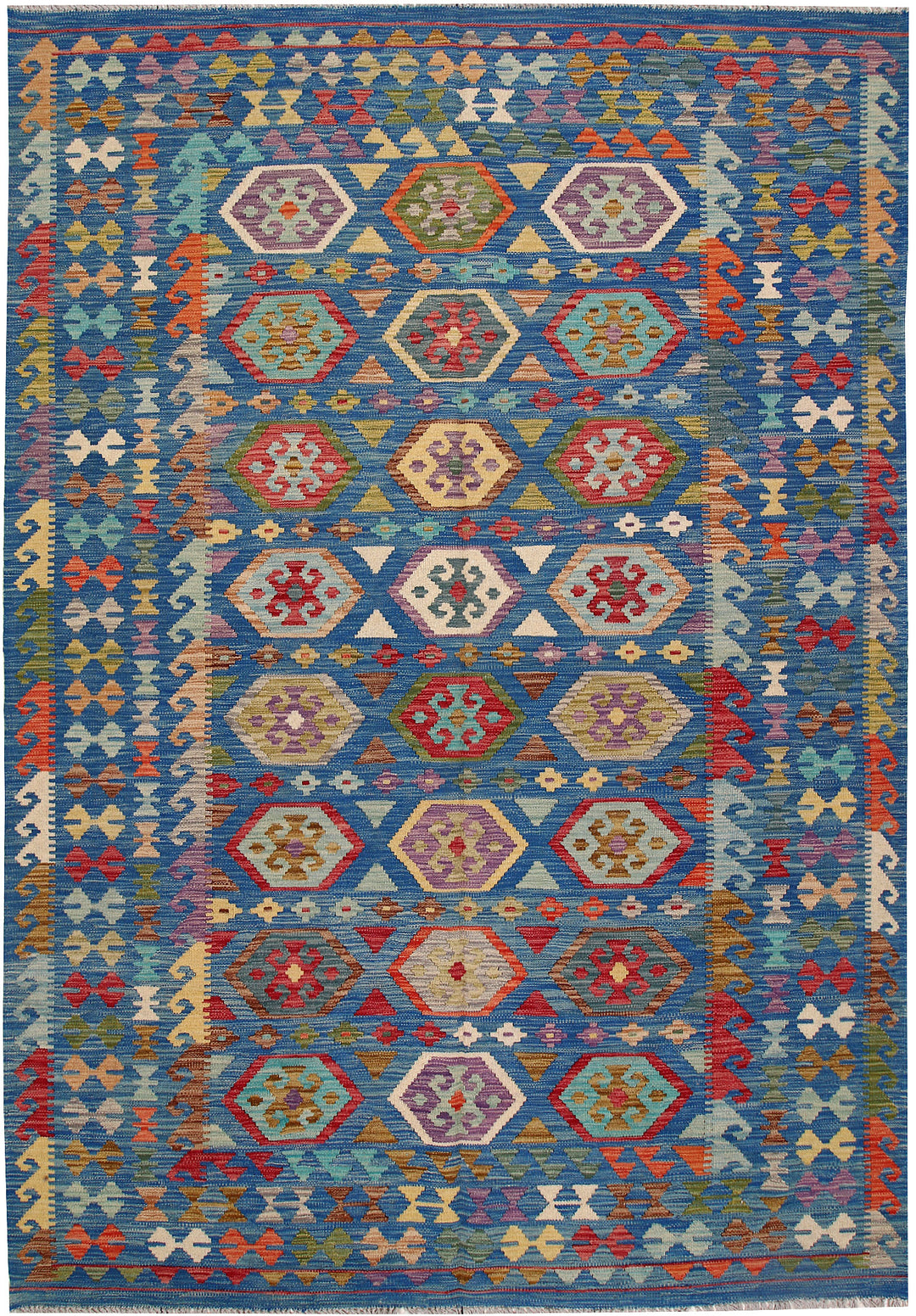 Multi Colored Kilim 6' 6 x 10' - No. 64499 - ALRUG Rug Store