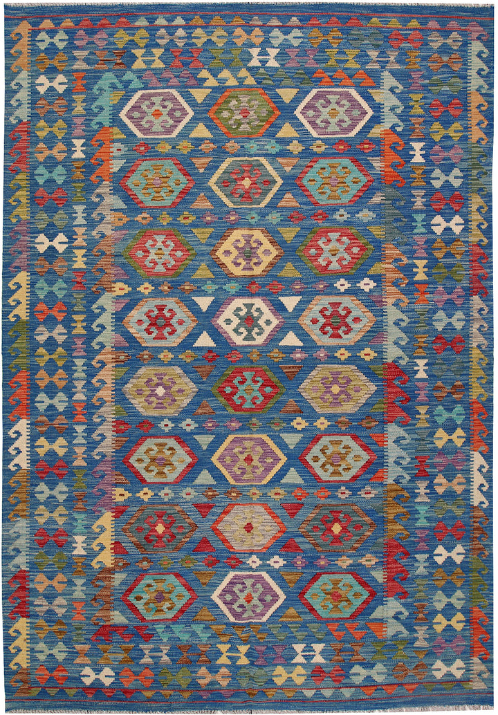 Multi Colored Kilim 6' 6 x 10' - No. 64499 - ALRUG Rug Store
