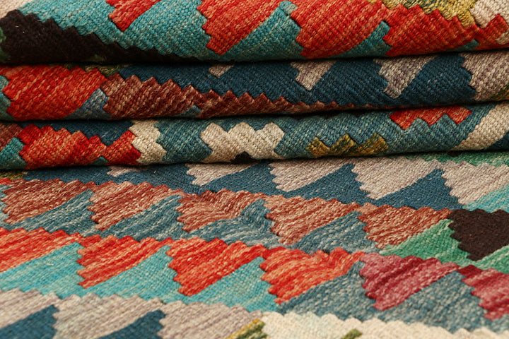 Multi Colored Kilim 6' 7 x 9' 7 - No. 64500 - ALRUG Rug Store