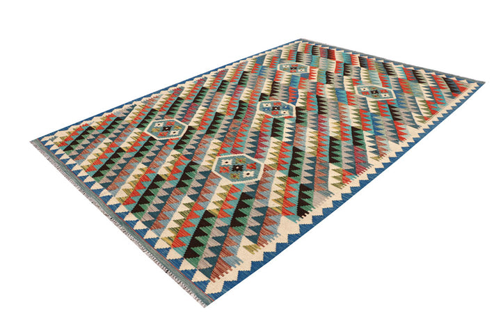 Multi Colored Kilim 6' 7 x 9' 7 - No. 64500 - ALRUG Rug Store