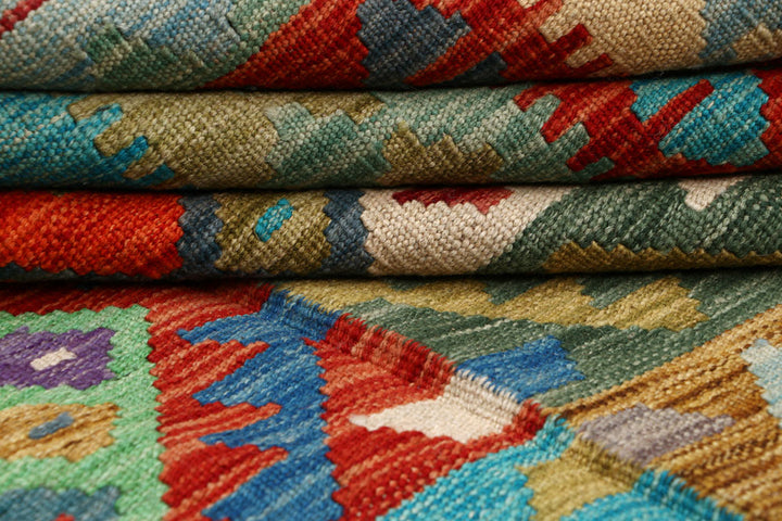 Multi Colored Kilim 6' 7 x 9' 10 - No. 64501 - ALRUG Rug Store