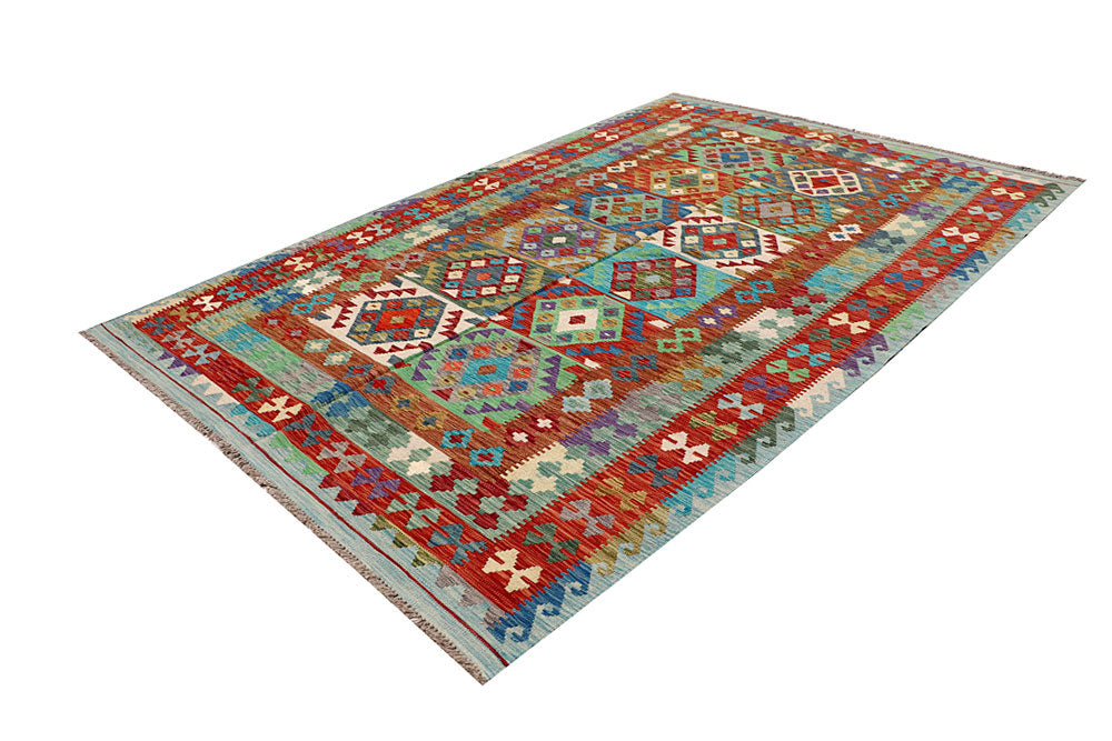 Multi Colored Kilim 6' 7 x 9' 10 - No. 64501 - ALRUG Rug Store