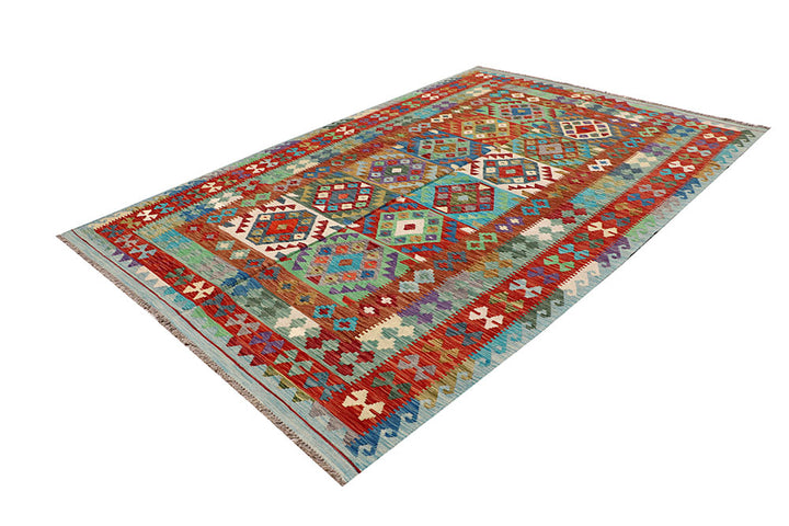 Multi Colored Kilim 6' 7 x 9' 10 - No. 64501 - ALRUG Rug Store