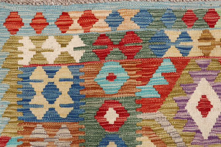Multi Colored Kilim 6' 11 x 9' 9 - No. 64504 - ALRUG Rug Store