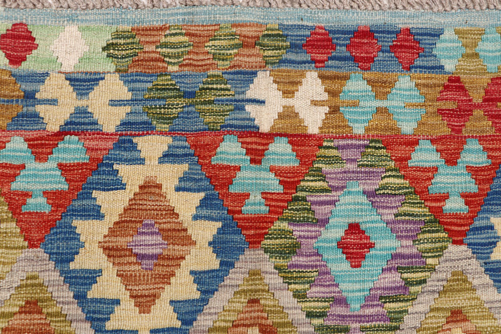 Multi Colored Kilim 6' 11 x 9' 9 - No. 64504 - ALRUG Rug Store