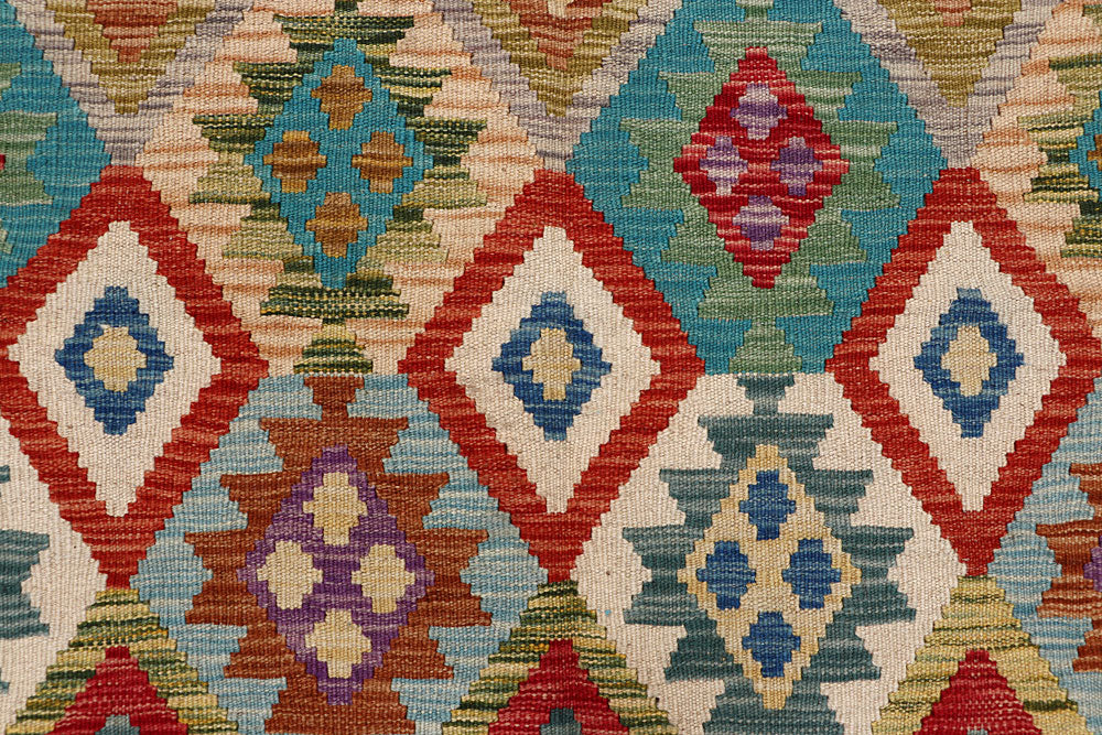 Multi Colored Kilim 6' 11 x 9' 9 - No. 64504 - ALRUG Rug Store