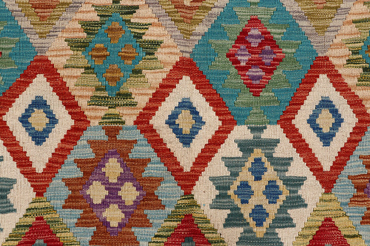 Multi Colored Kilim 6' 11 x 9' 9 - No. 64504 - ALRUG Rug Store