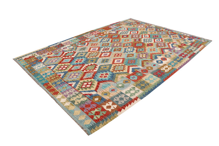 Multi Colored Kilim 6' 11 x 9' 9 - No. 64504 - ALRUG Rug Store