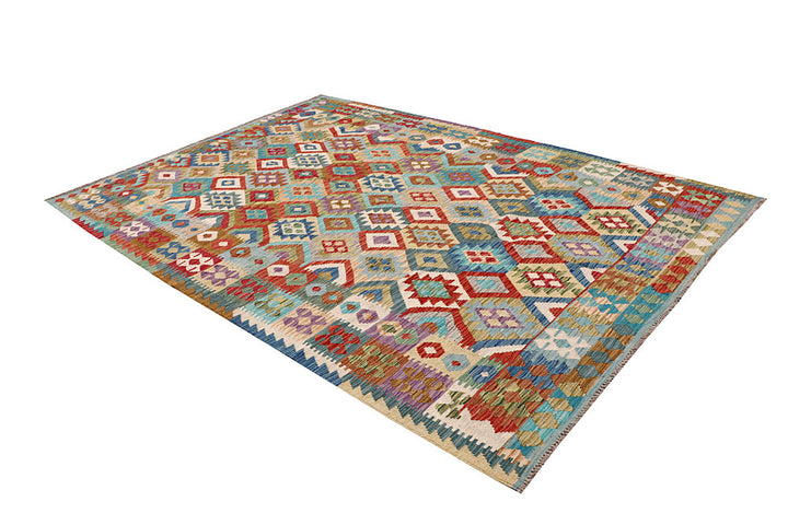 Multi Colored Kilim 6' 11 x 9' 9 - No. 64504 - ALRUG Rug Store