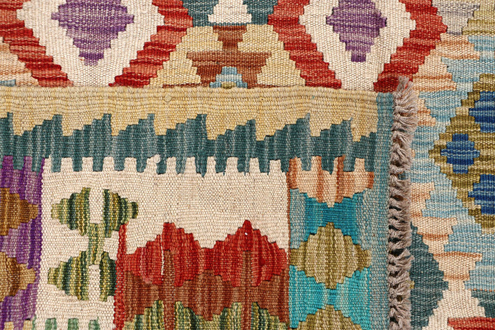 Multi Colored Kilim 6' 11 x 9' 9 - No. 64504 - ALRUG Rug Store