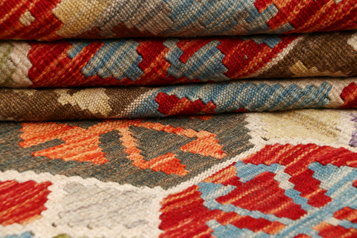 Multi Colored Kilim 5' 11 x 9' - No. 64506 - ALRUG Rug Store
