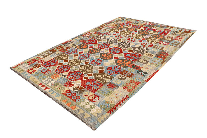 Multi Colored Kilim 5' 11 x 9' - No. 64506 - ALRUG Rug Store