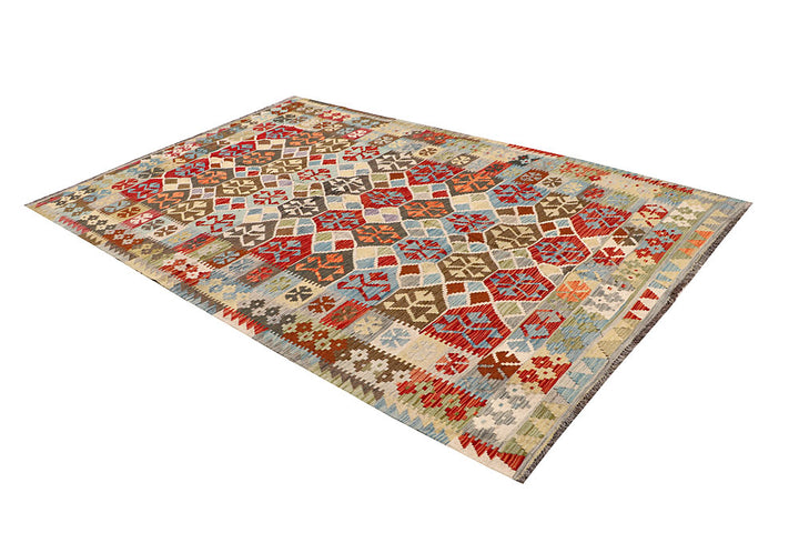 Multi Colored Kilim 5' 11 x 9' - No. 64506 - ALRUG Rug Store