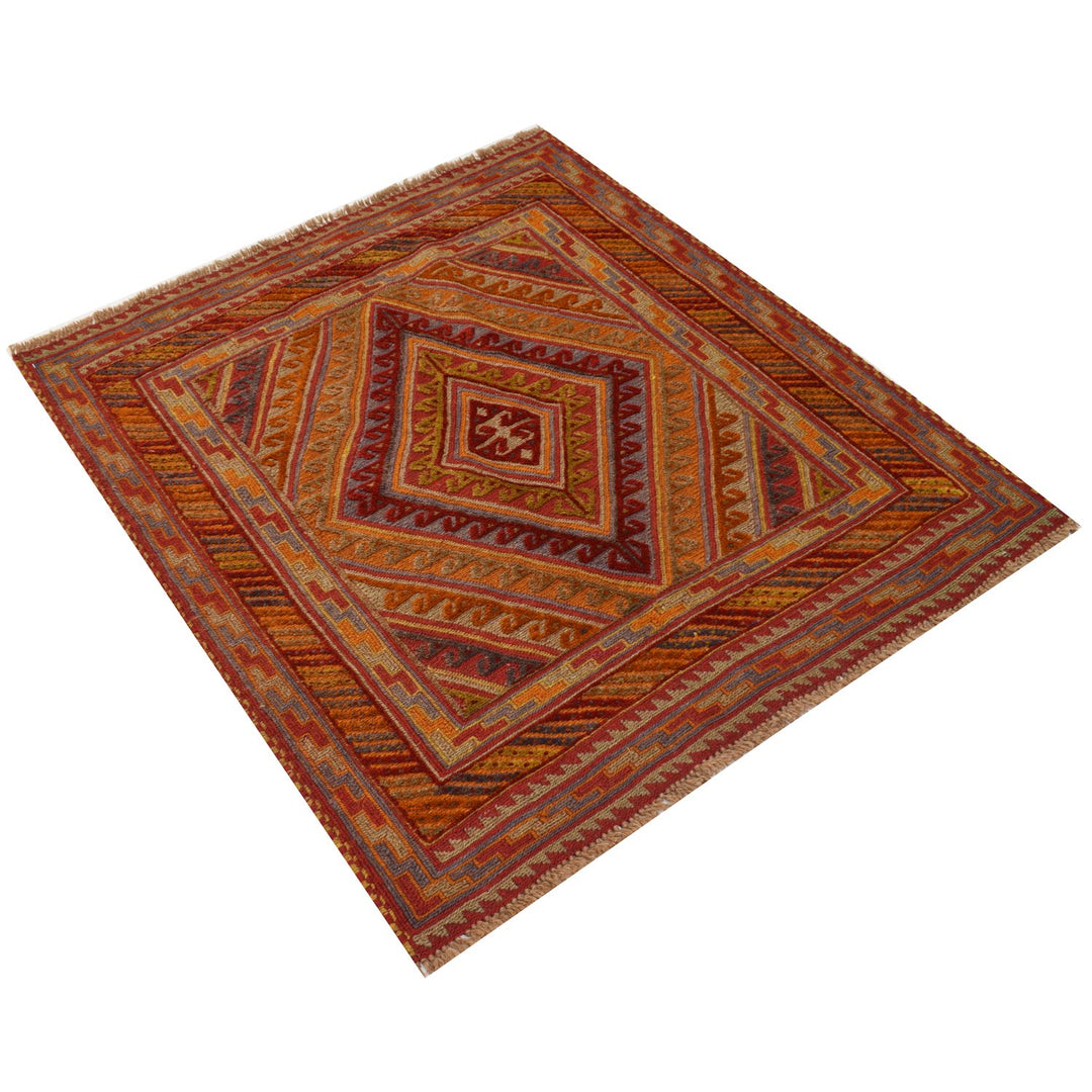 Afghan Mashwani Rug 3' 7" x 4' 1" Hand-Knotted view