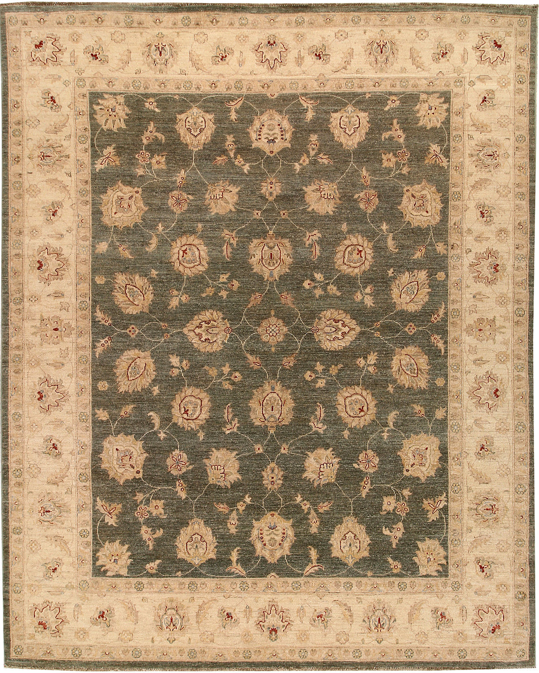 Dark Olive Green Ziegler 7' 10 x 9' 10 - No. 64679 - ALRUG Rug Store