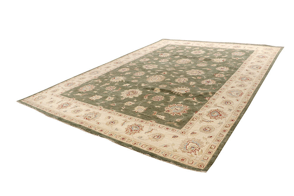 Dark Olive Green Ziegler 9' 9 x 13' 7 - No. 64875 - ALRUG Rug Store