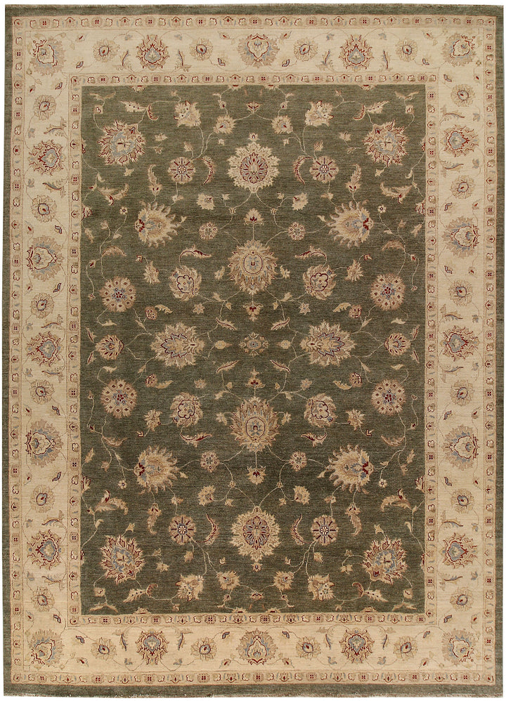 Dark Olive Green Ziegler 9' 9 x 13' 7 - No. 64875 - ALRUG Rug Store
