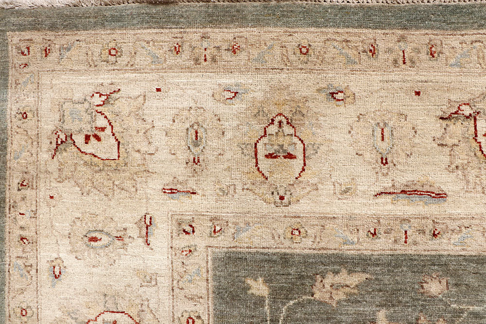 Dark Olive Green Ziegler 8' 6 x 11' 9 - No. 64902 - ALRUG Rug Store