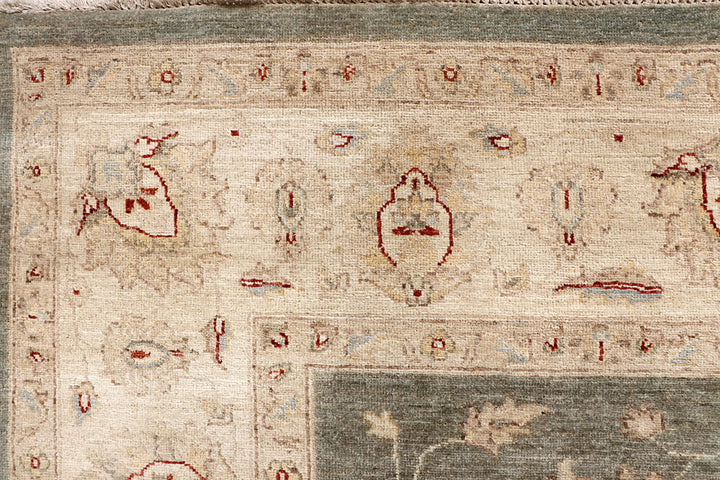 Dark Olive Green Ziegler 8' 6 x 11' 9 - No. 64902 - ALRUG Rug Store