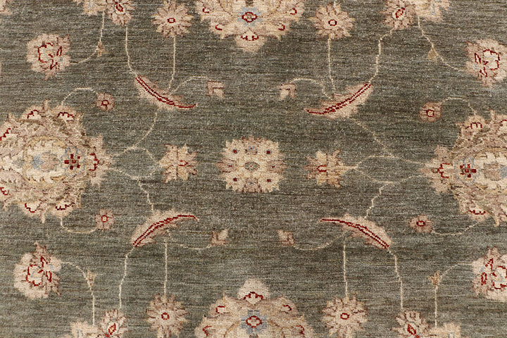 Dark Olive Green Ziegler 8' 6 x 11' 9 - No. 64902 - ALRUG Rug Store