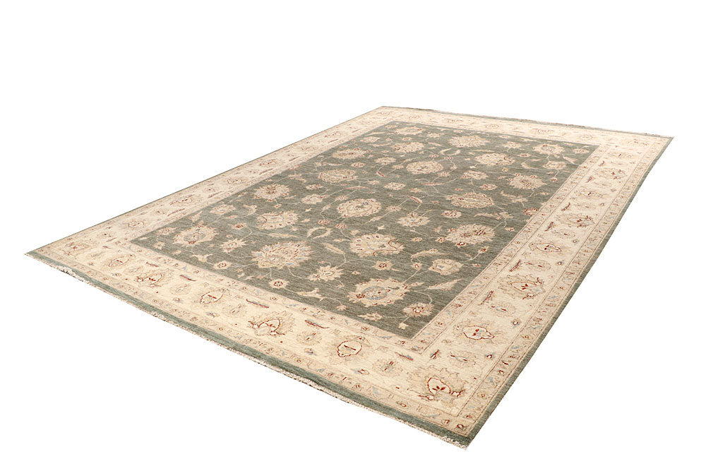 Dark Olive Green Ziegler 8' 6 x 11' 9 - No. 64902 - ALRUG Rug Store
