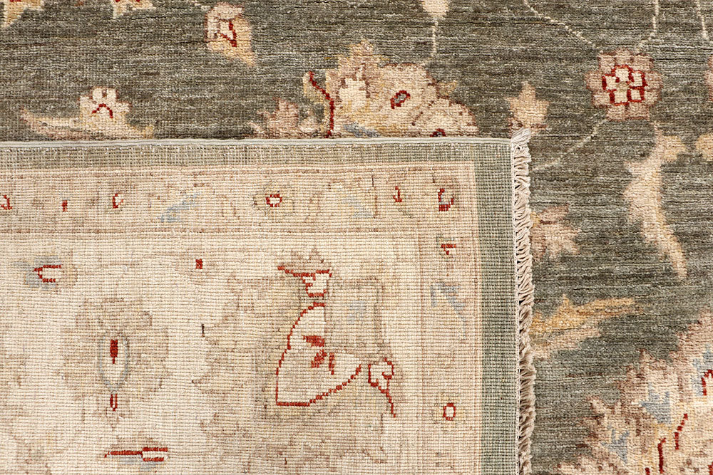 Dark Olive Green Ziegler 8' 6 x 11' 9 - No. 64902 - ALRUG Rug Store