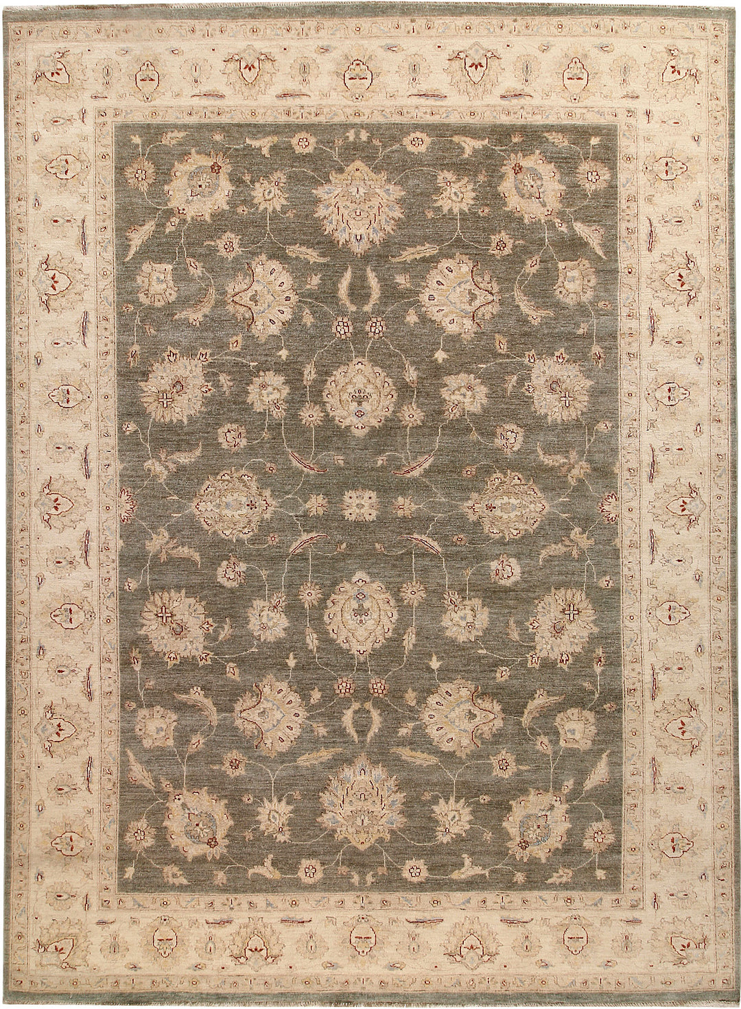 Dark Olive Green Ziegler 8' 6 x 11' 9 - No. 64902 - ALRUG Rug Store