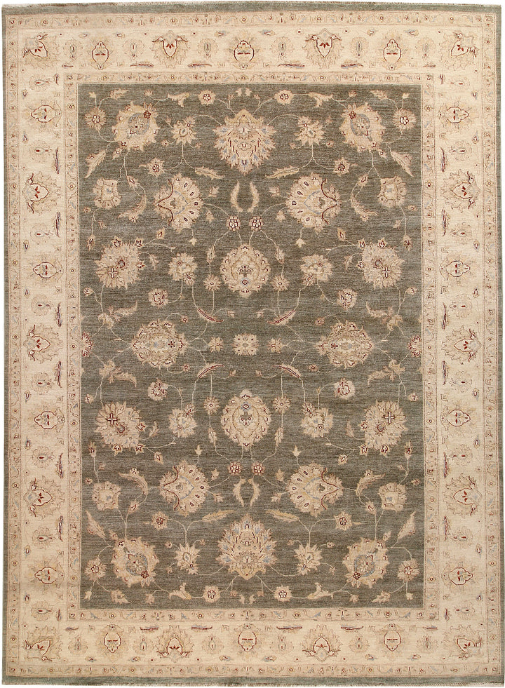 Dark Olive Green Ziegler 8' 6 x 11' 9 - No. 64902 - ALRUG Rug Store