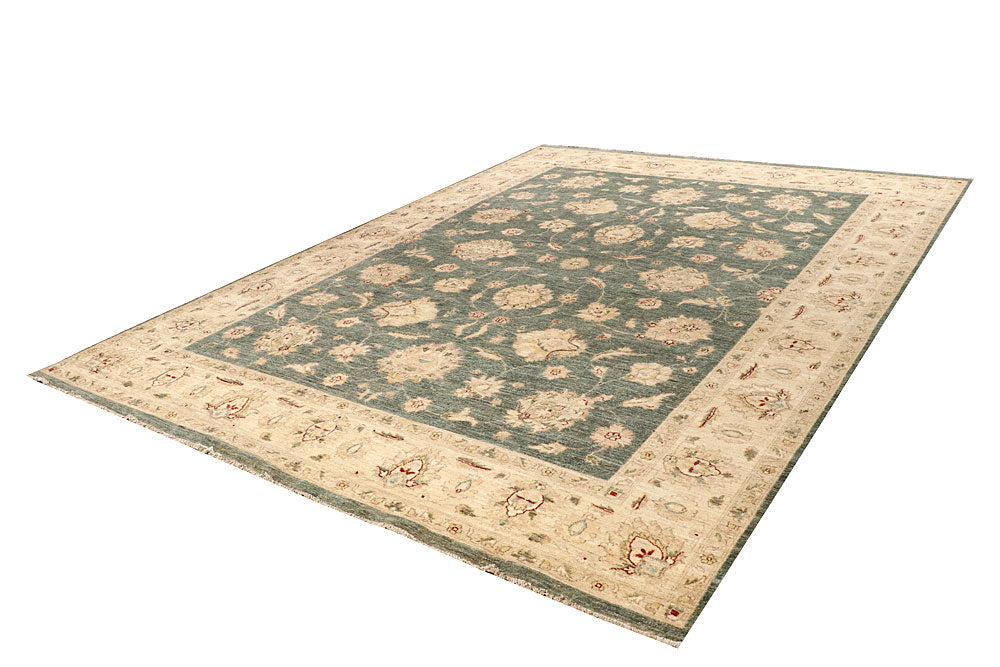 Dark Olive Green Ziegler 8' 8 x 11' 8 - No. 64927 - ALRUG Rug Store