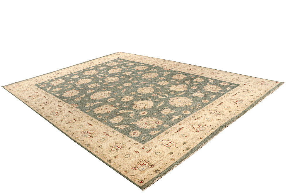 Dark Olive Green Ziegler 8' 8 x 11' 8 - No. 64927 - ALRUG Rug Store