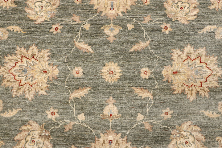 Dark Olive Green Ziegler 8' 9 x 11' 7 - No. 64935 - ALRUG Rug Store