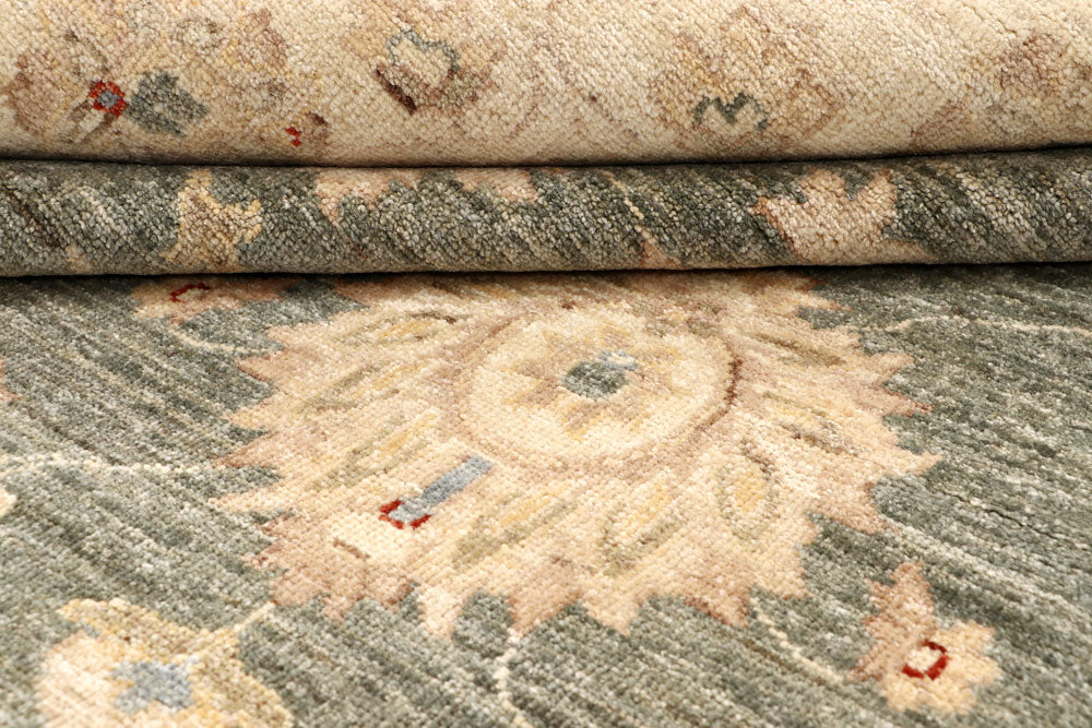 Dark Olive Green Ziegler 8' 9 x 11' 7 - No. 64935 - ALRUG Rug Store