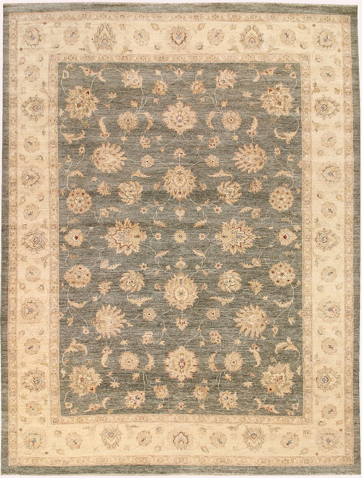 Dark Olive Green Ziegler 8' 9 x 11' 7 - No. 64935 - ALRUG Rug Store