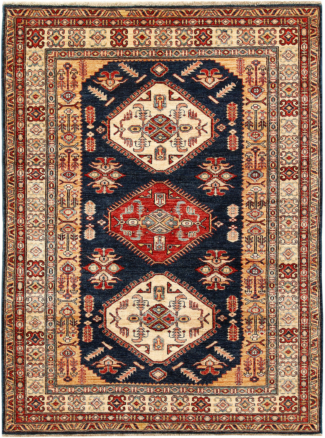 Dark Blue Kazak 4' 11 x 6' 6 - No. 64942 - ALRUG Rug Store
