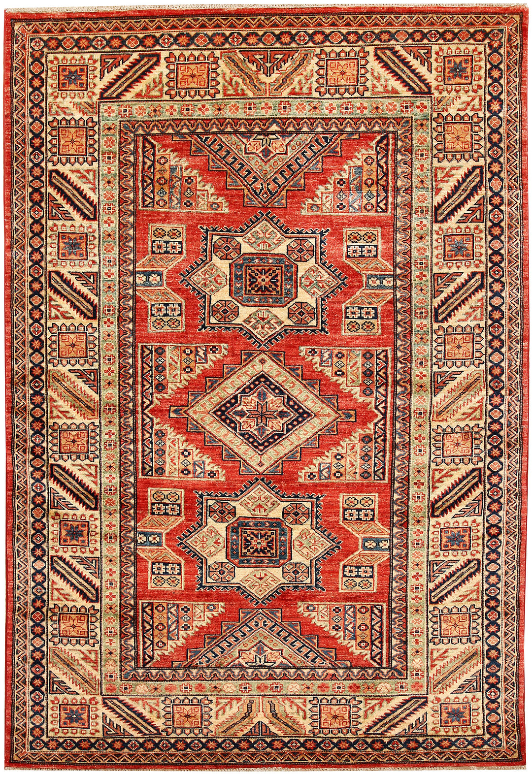 Orange Red Kazak 4' 8 x 6' 9 - No. 64946 - ALRUG Rug Store