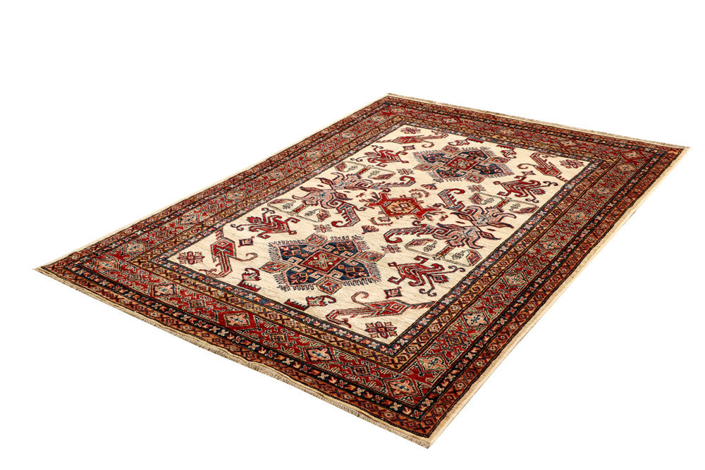 Blanched Almond Kazak 4' 8 x 6' 4 - No. 64964 - ALRUG Rug Store