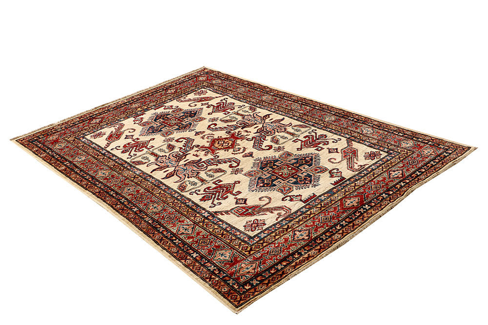 Blanched Almond Kazak 4' 8 x 6' 4 - No. 64964 - ALRUG Rug Store