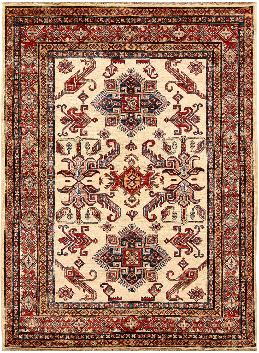 Blanched Almond Kazak 4' 8 x 6' 4 - No. 64964 - ALRUG Rug Store