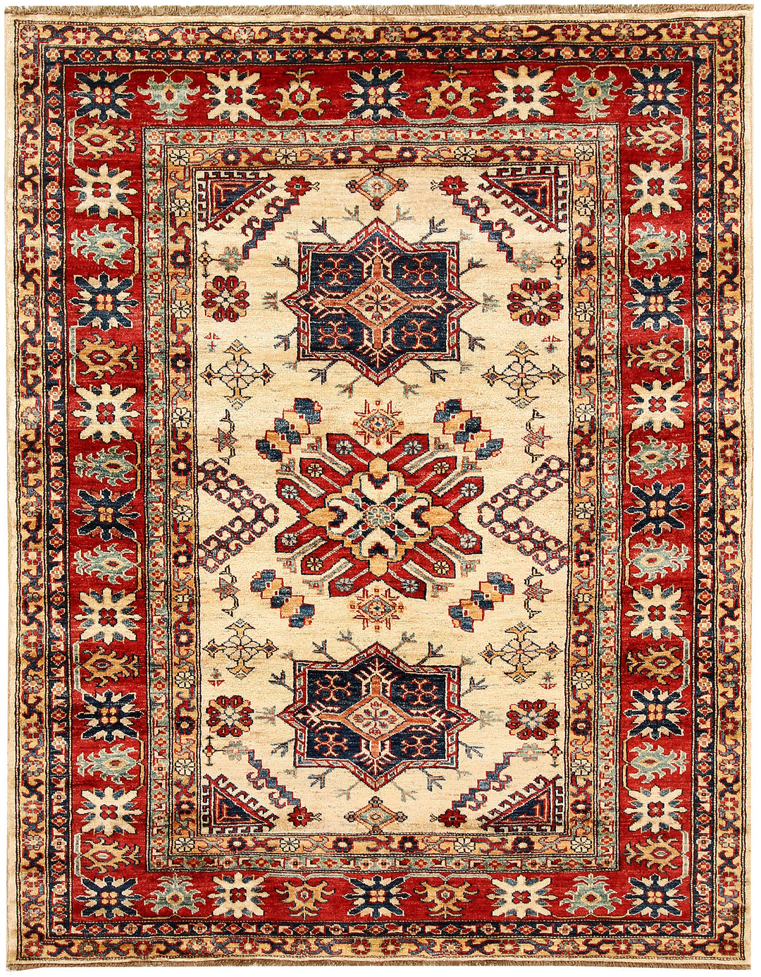 Blanched Almond Kazak 4' 11 x 6' 4 - No. 64966 - ALRUG Rug Store
