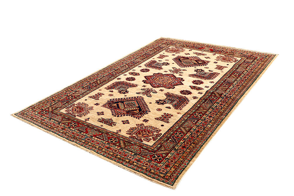 Blanched Almond Kazak 5' 4 x 8' - No. 64969 - ALRUG Rug Store